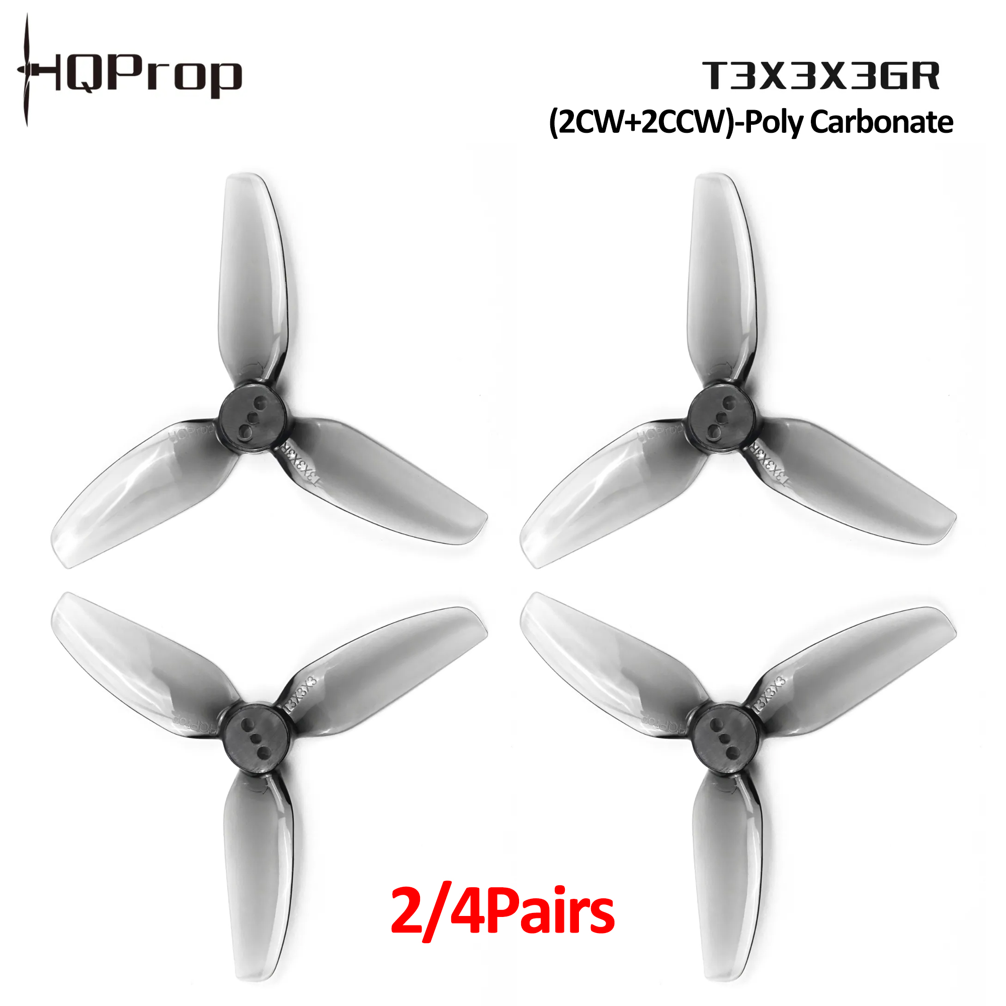 Fpv Drone Propeller - 2/4 أزواج من مراوح HQProp T3X3X3GR،